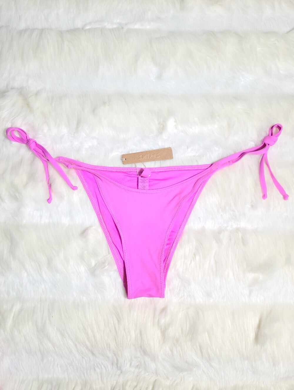 SKIMS Swim Dippy Tie Bottom Pink Neon Orchid Women XS NEW